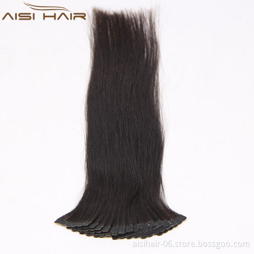 Aisi Hair Hot Sale 12"-32" Customized Color 32 Inches Brazilian Tape In Human Hair Extension
